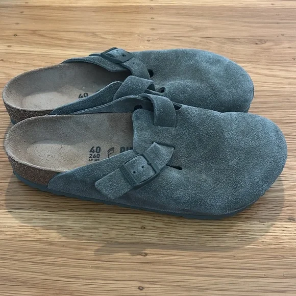 Birkenstock Thyme Green Boston sueded clog mule size 40 - Picture 2 of 4